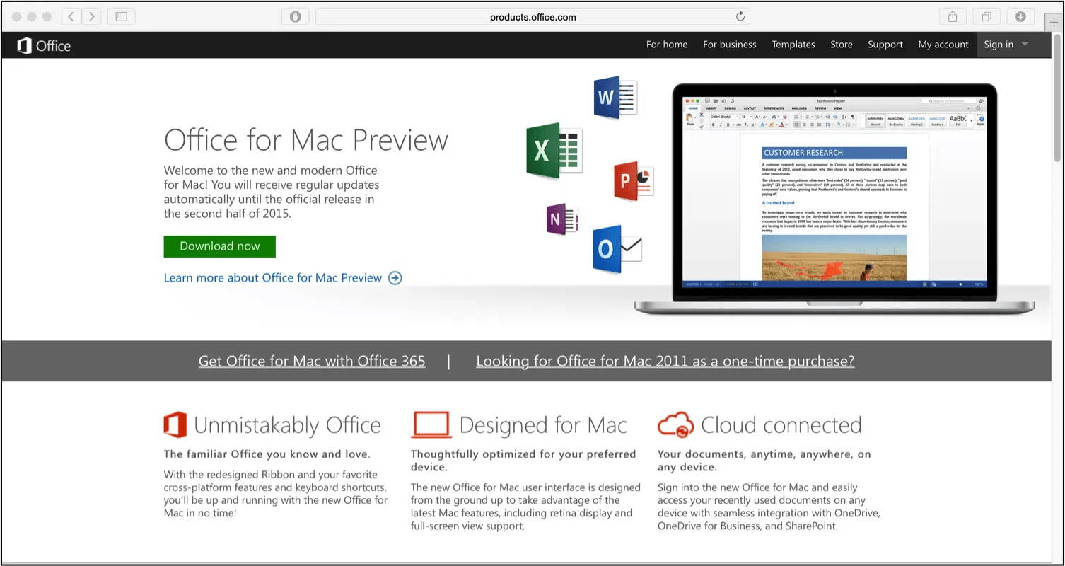Office for Mac 2016 Preview Build Released Inc.