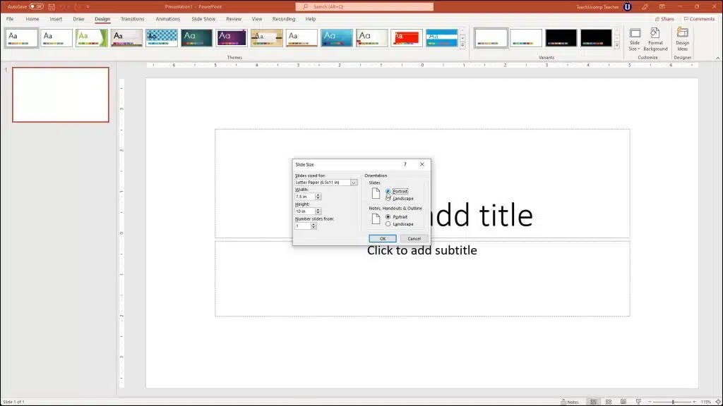 Change the Size of Slides in PowerPoint Instructions