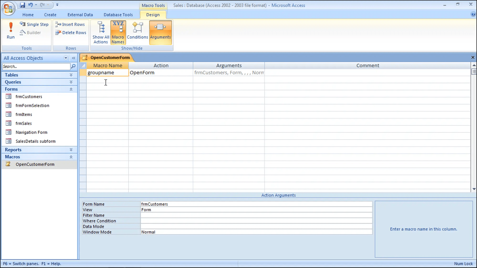 Create Group Names in Access 2007 Macros Tutorial