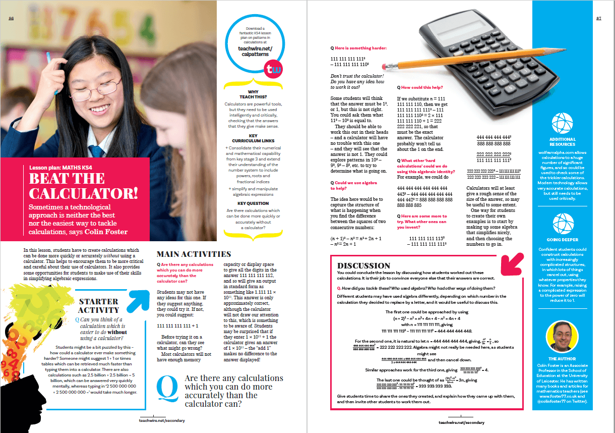 KS4 Maths Lesson Plan Teach Students How, When and Why