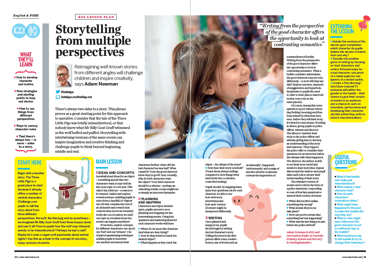 KS2 English & PSHE Lesson Plan Reimagine Famous Stories from Other