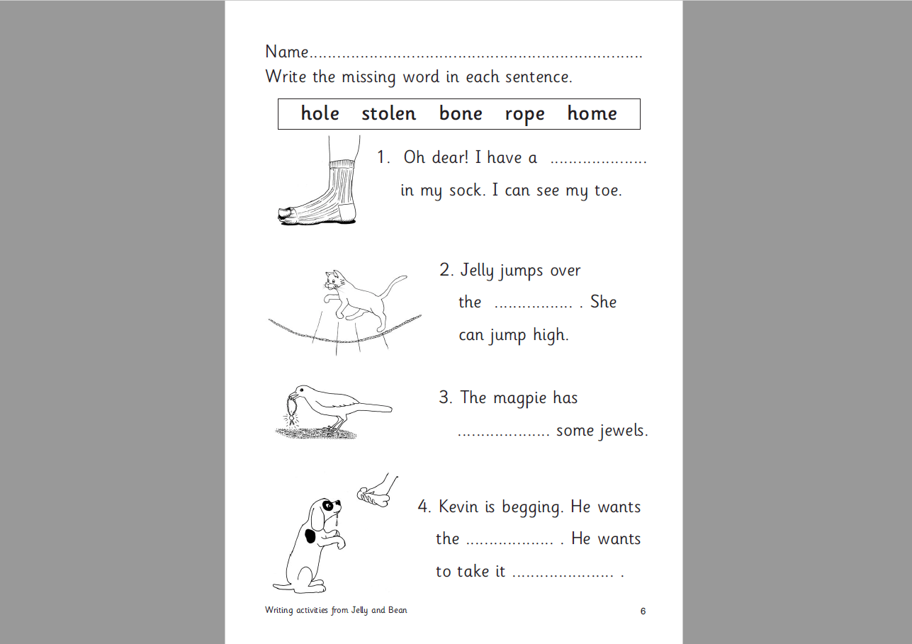 ‘oe’ Sentences Worksheet Handwriting and Comprehension