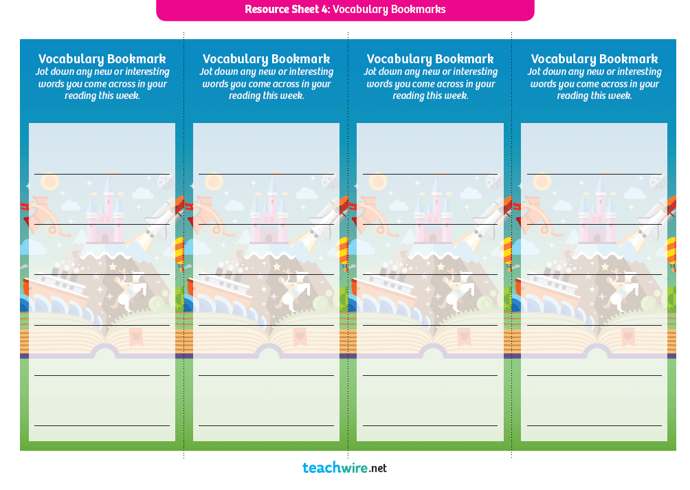 Word and Definition Collector Bookmark for KS1 and KS2 English Teachwire