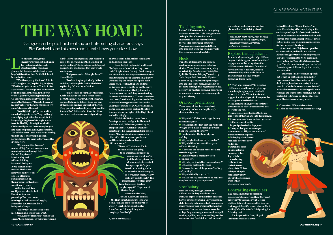 Pie Corbett Way Home Dialogue for realistic and interesting