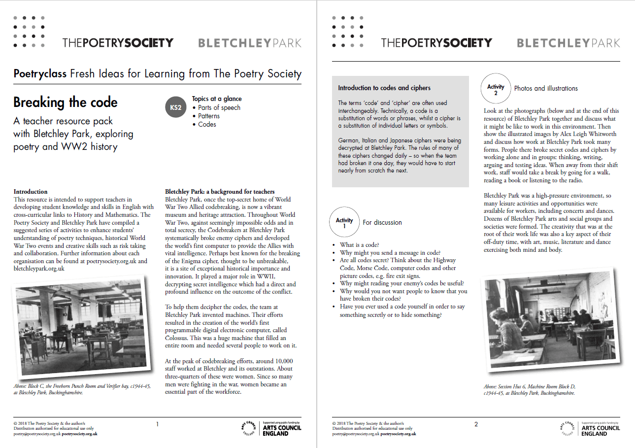 Bletchley Park World War 2 Poetry Pack for KS2 English Teachwire