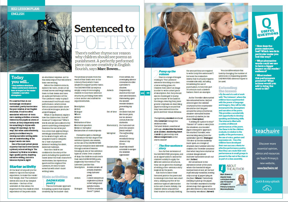 KS2 poems Best ideas, resources and worksheets Teachwire