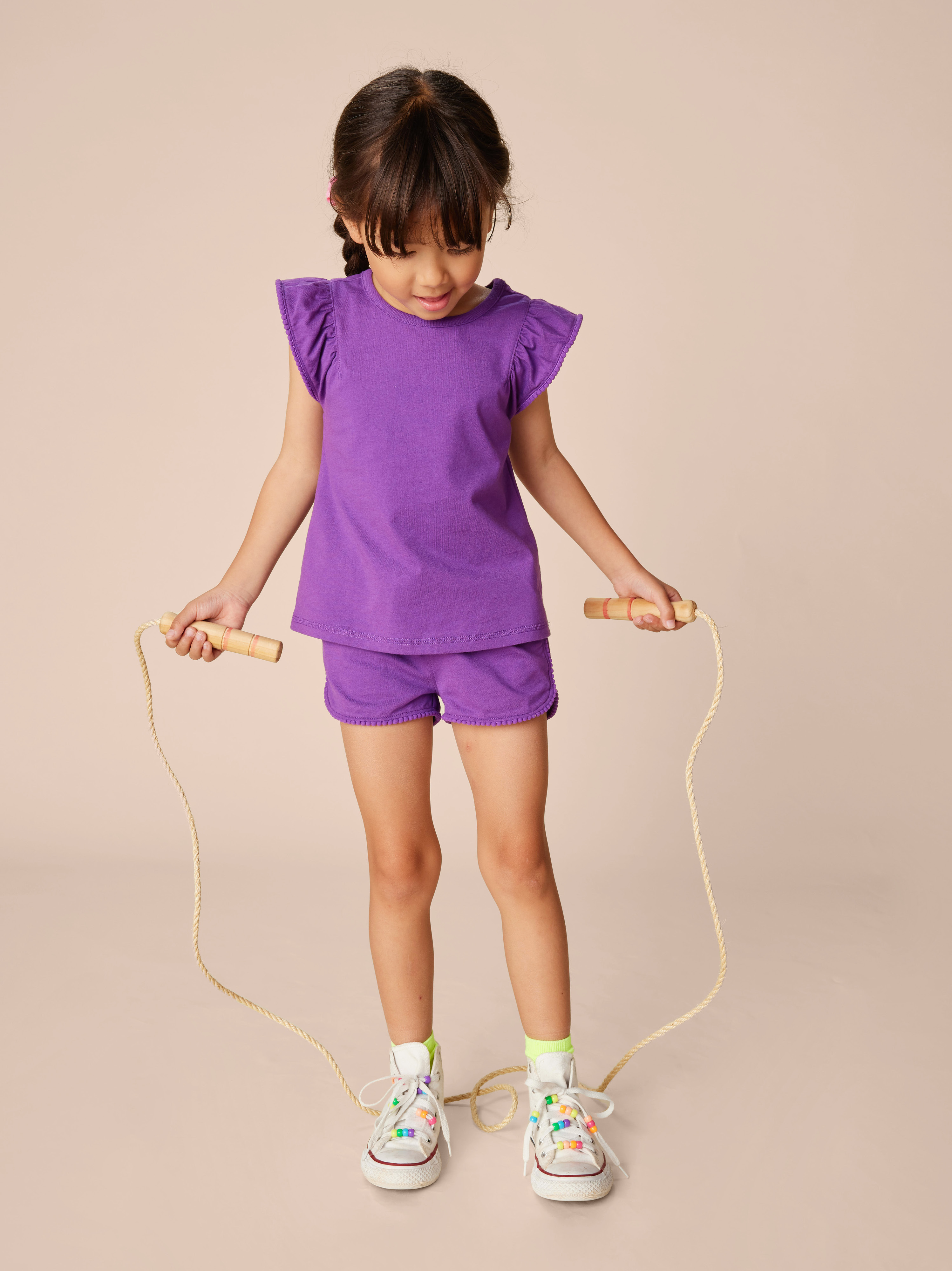 PomPom Top & Shorts Set Tea Collection