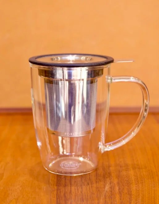 ForLife Tall Glass Tea Mug w/ Infuser Teaism