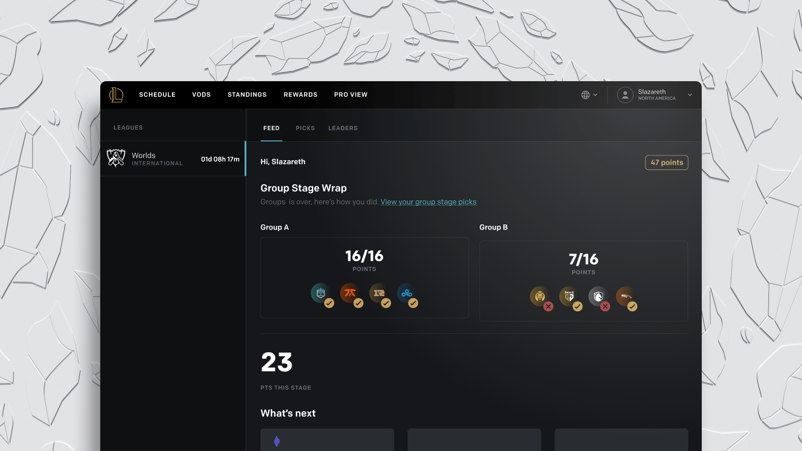 Classement et playoffs du Pick'Em des Worlds 2021 Page 2