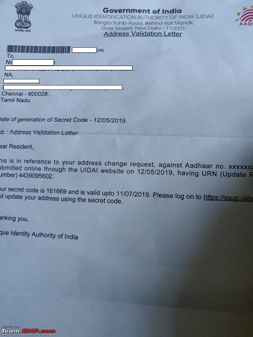 Aadhaar Update your address via the "Address Validation Aadhaar Update your address via the "Address Validation