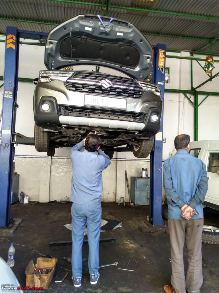 Fitting an engine guard on a Maruti Suzuki XL6 AT TeamBHP