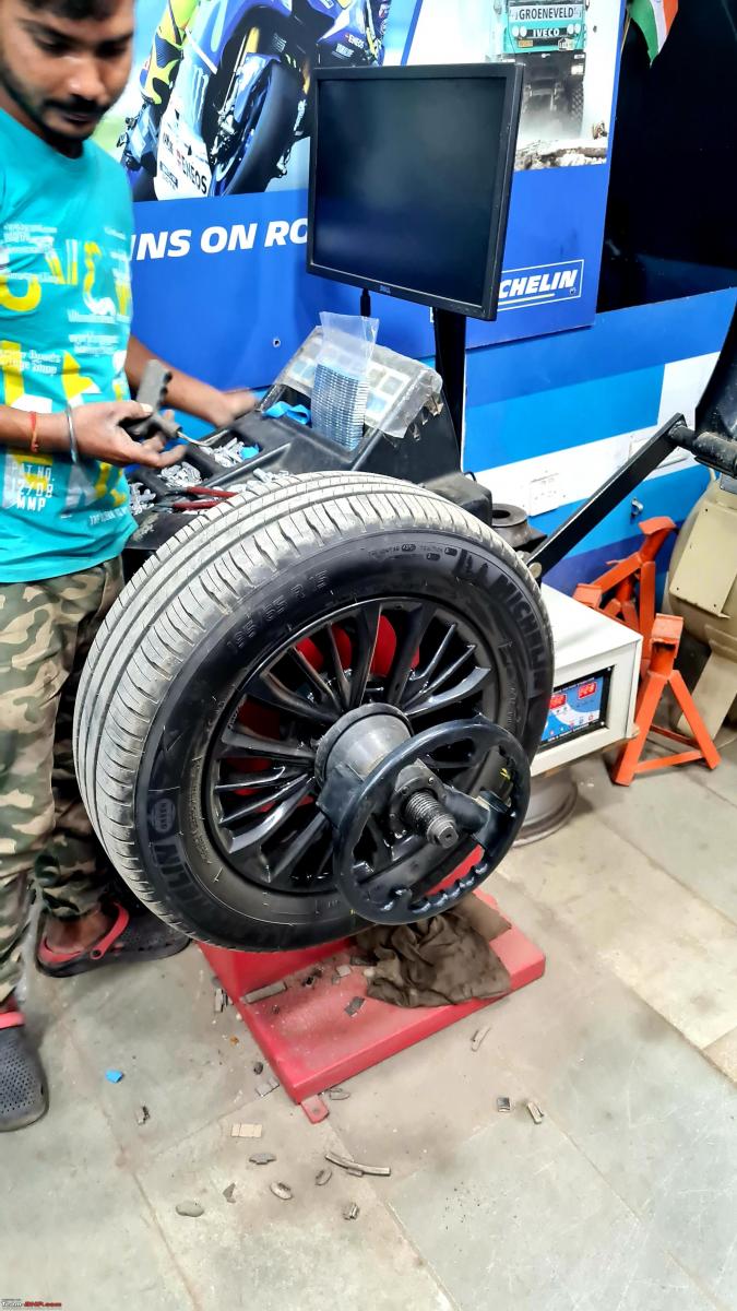 First wheel balancing and alignment check on my Maruti XL6 TeamBHP