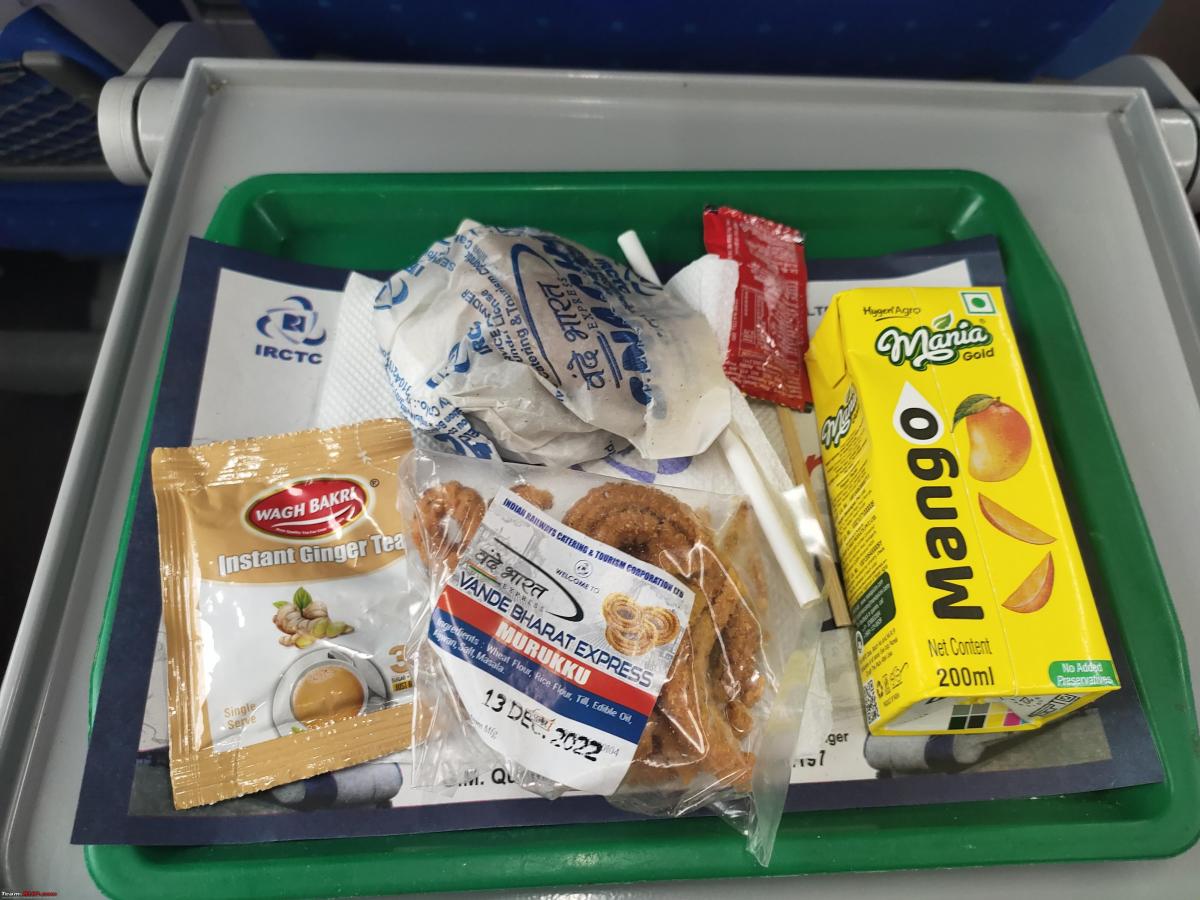 My first experience on the Vande Bharat Express Service, food & more TeamBHP