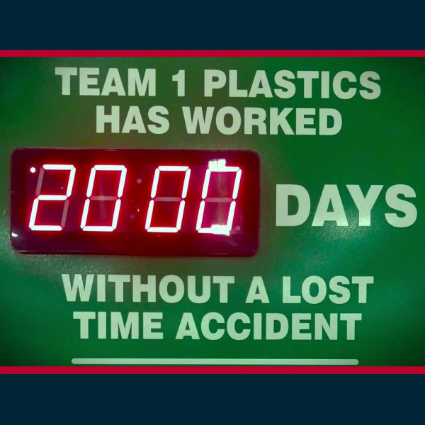 Team 1 Plastics Reaches Safety Milestone Team 1 Plastics