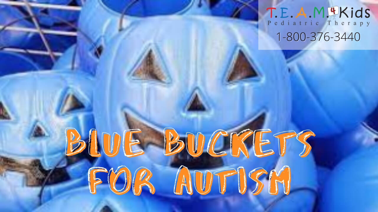 Trick or Treat! Blue Buckets for Halloween Autism Awareness l TEAM 4 Kids