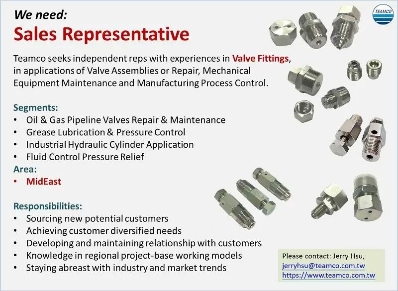 TEAMCO NEEDS SALES REPRESENTATIVES IN MIDEAST Advanced Grease
