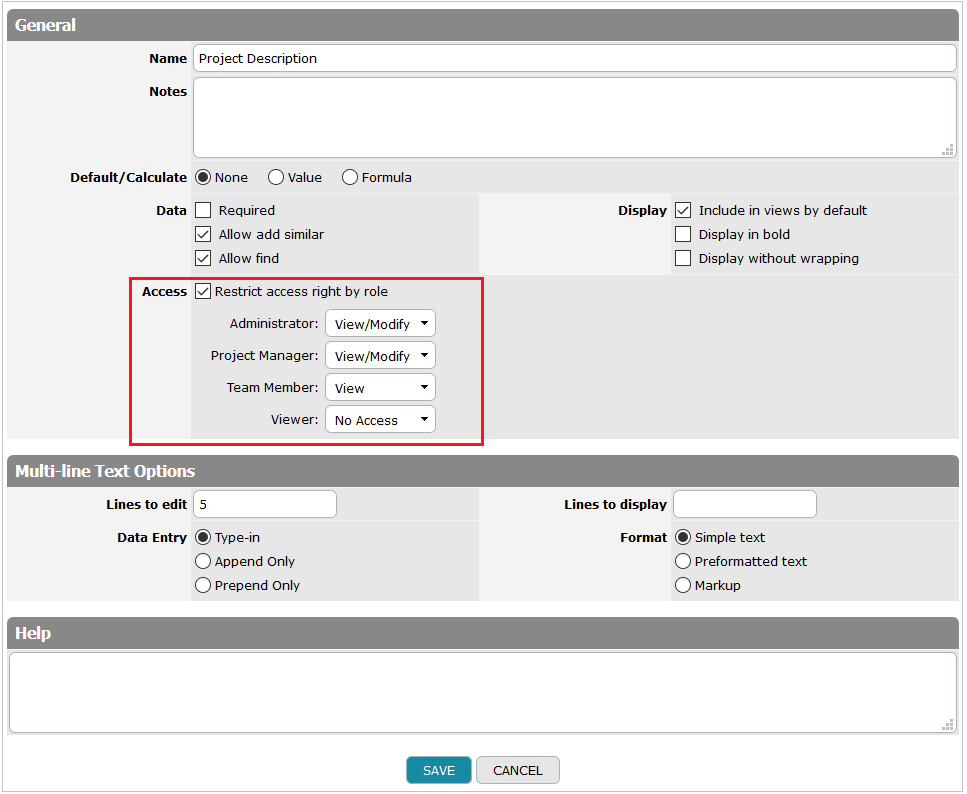 Managing Access to Columns TeamDesk Documentation