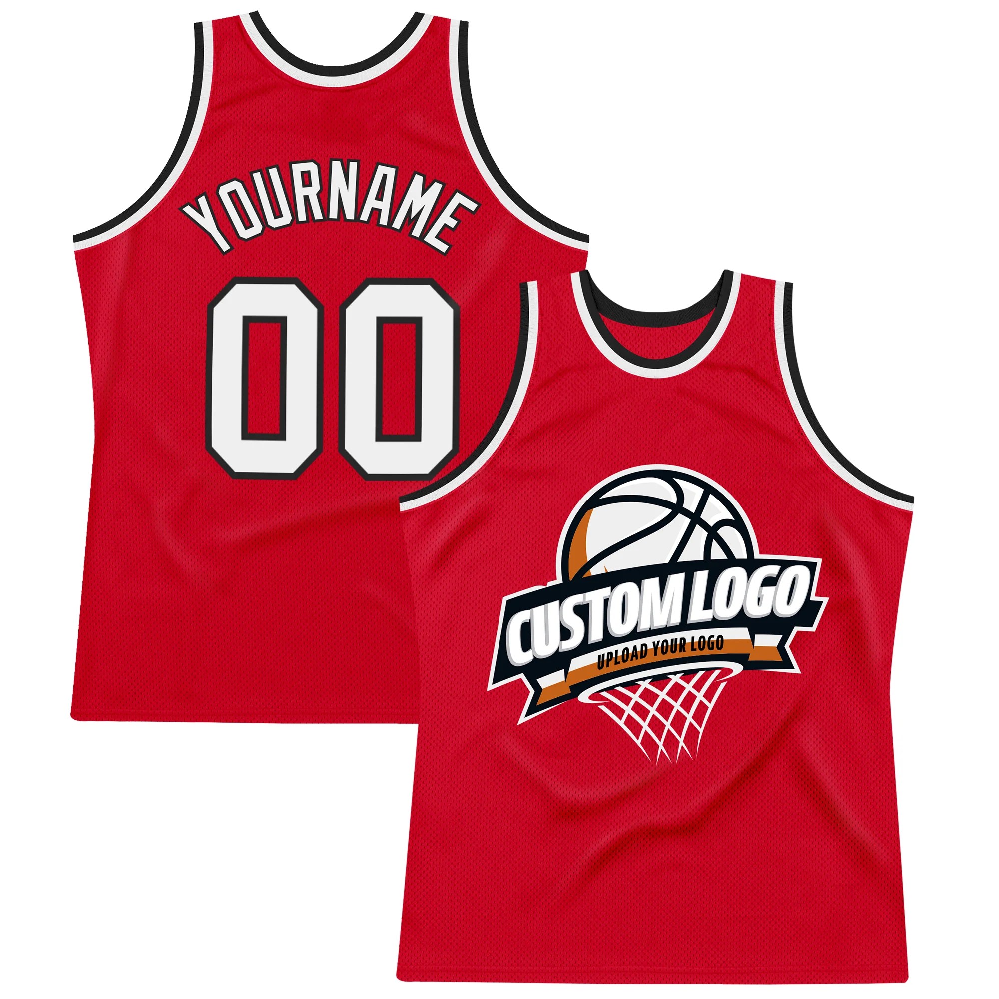 Custom Red WhiteBlack Authentic Throwback Basketball Jersey Discount