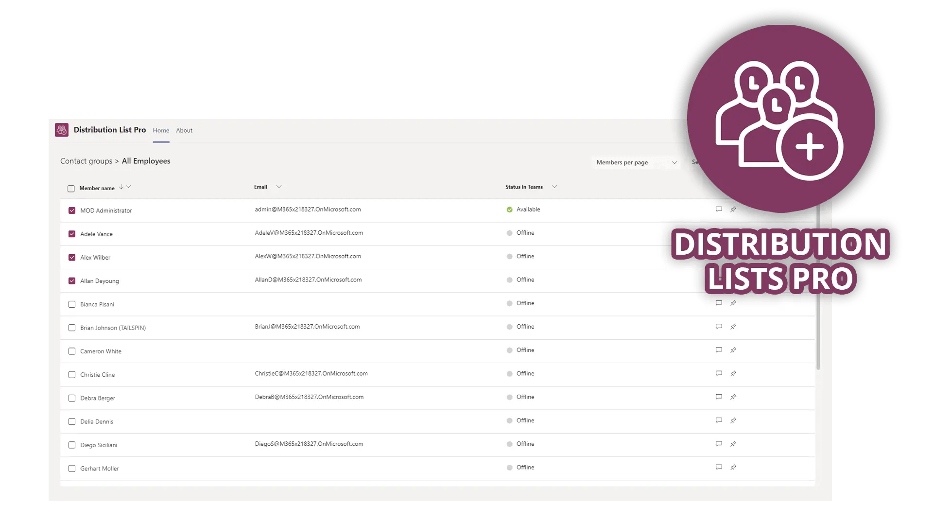 Distribution Lists Pro Access to your existing Distribution Lists