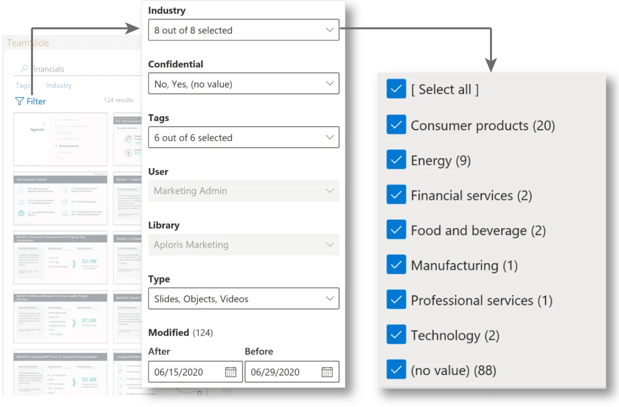 PowerPoint slide library management and search TeamSlide Business