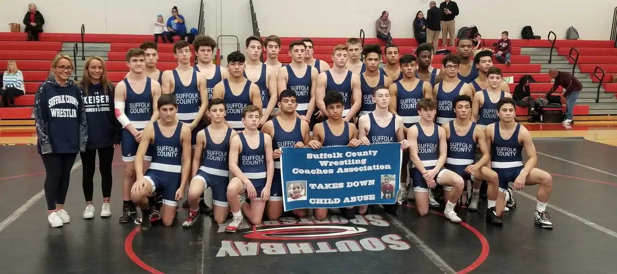 Center Moriches and Bay Shore wrestle in blue for 8 year