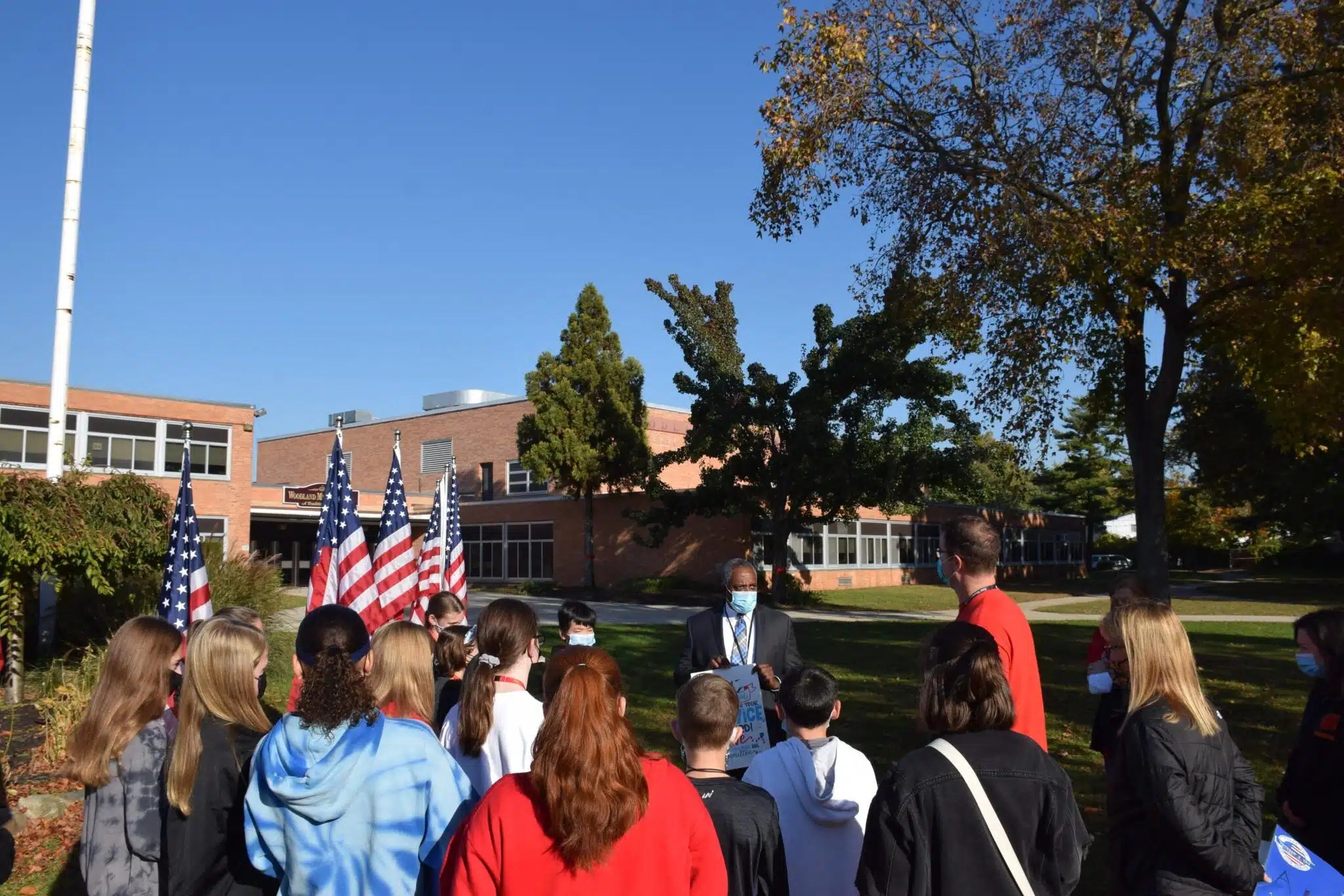 Honoring a local veteran at Woodland Middle School Team Up 4 Community