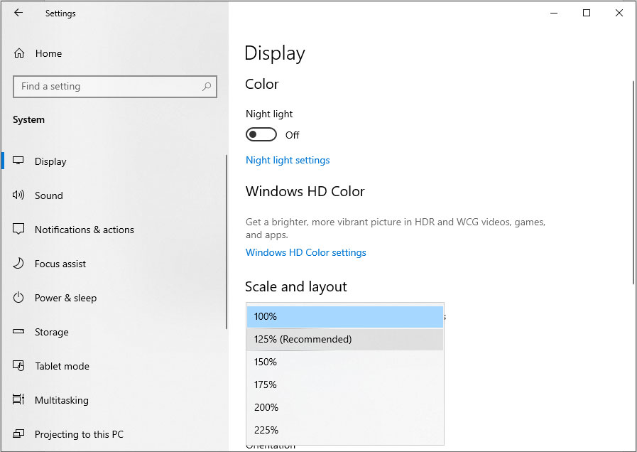 Screen resolution greyed out toonfc
