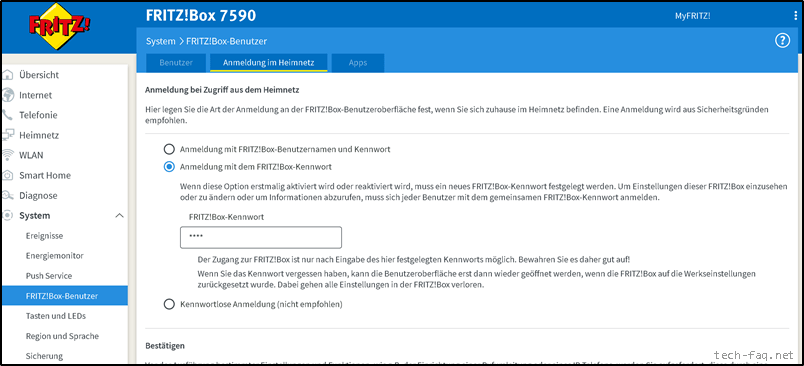 FritzBox Kennwort ändern TECH FAQ