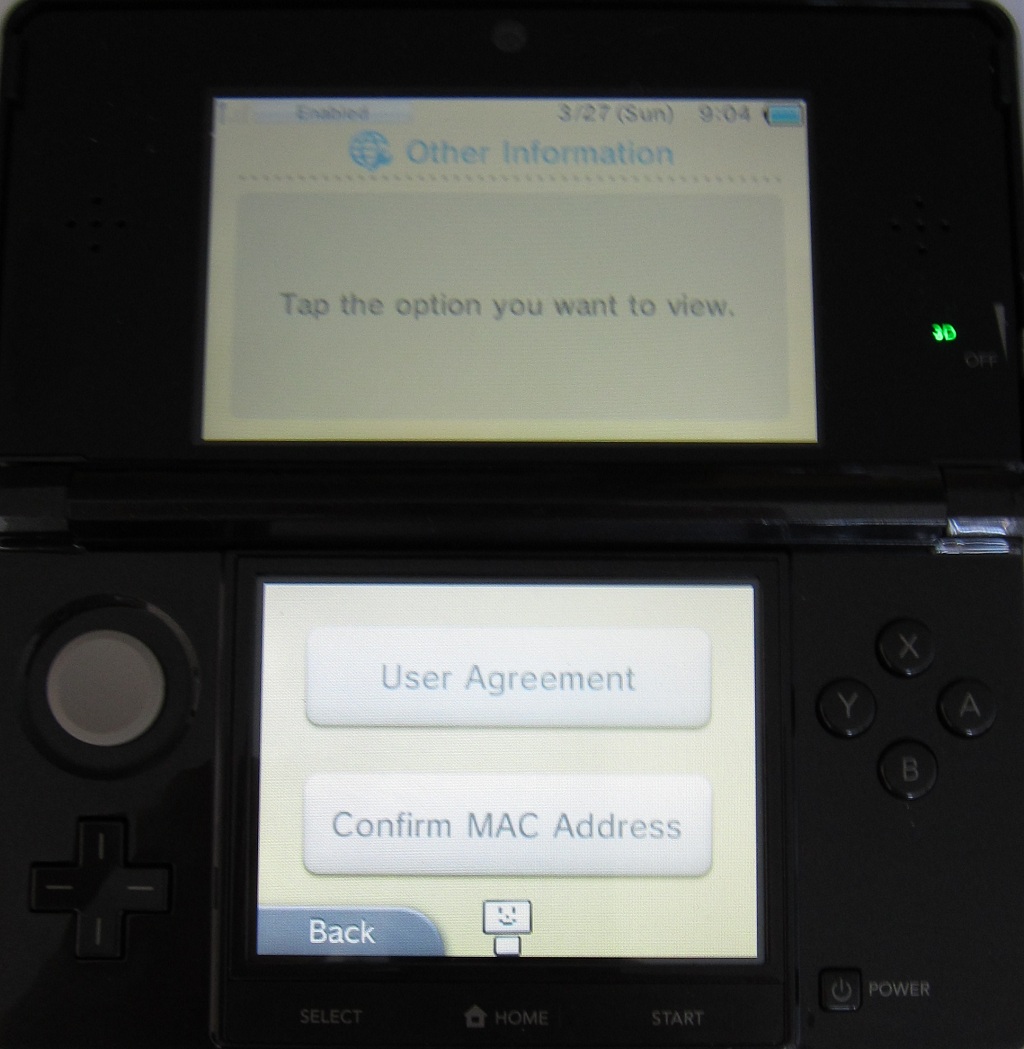 Nintendo 3DS How to find the MAC Address