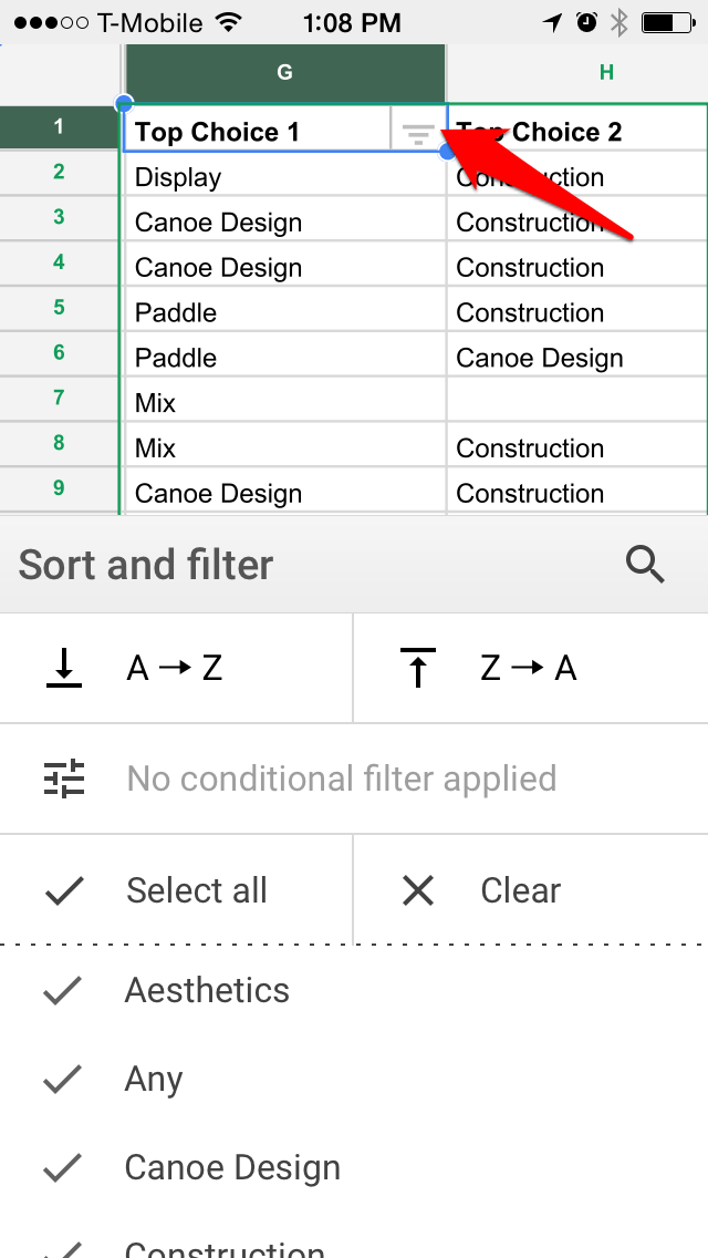 How to Apply Filters in Google Sheets Mobile