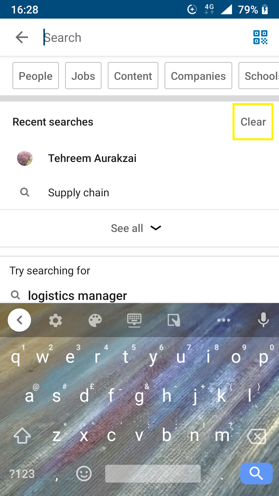 Clearing Your Search History in LinkedIn