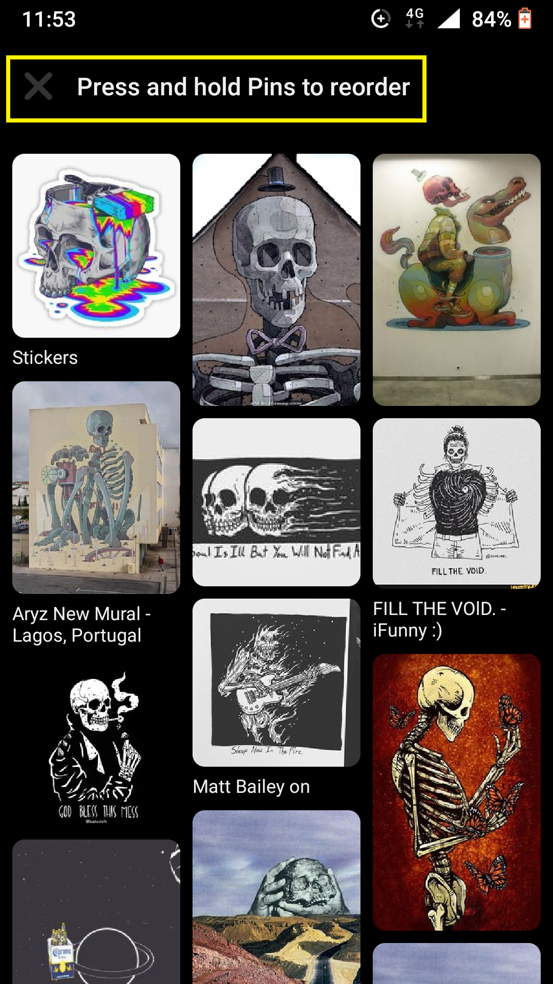 Pinterest for Android How to Move, Reorder and Hide Pins
