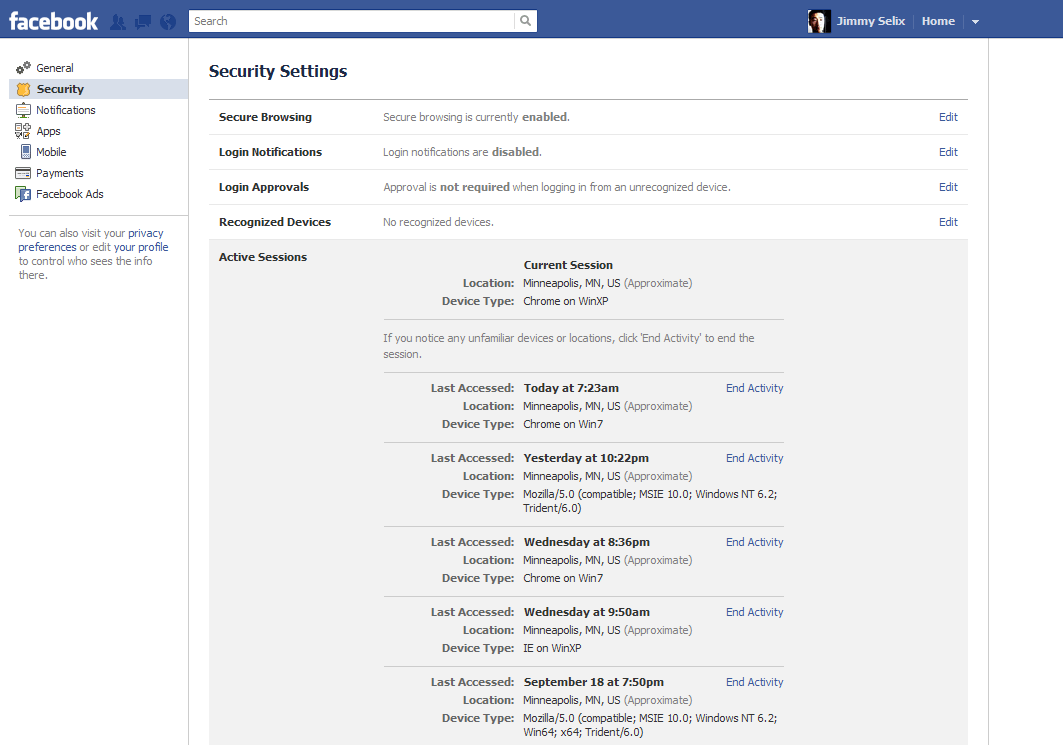 How To View Your Active Facebook Sessions And End Them New4Trick Com