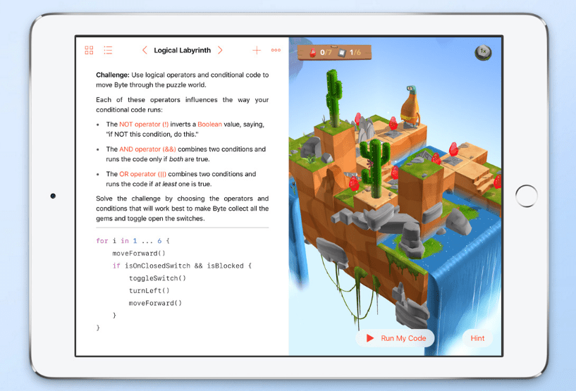 أبل تُطلق تطبيقها Swift Playgrounds لتعلّم لغة برمجة سويفت على آيباد