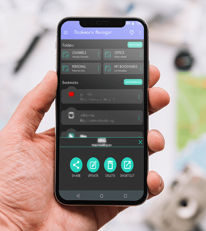 تطبيق Bookmark Manager لحفظ الإشارات المرجعية بشكل مستقل عن المتصفح
