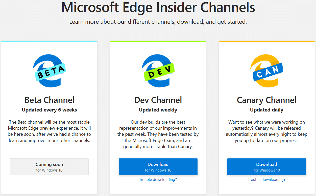 Télécharger et Installer Microsoft Chromium Edge sur Windows 10 (Beta