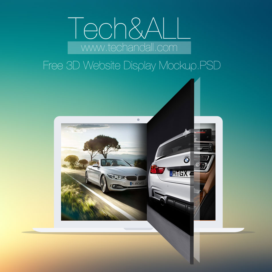 3d Website Display Mockup Psd Tech All