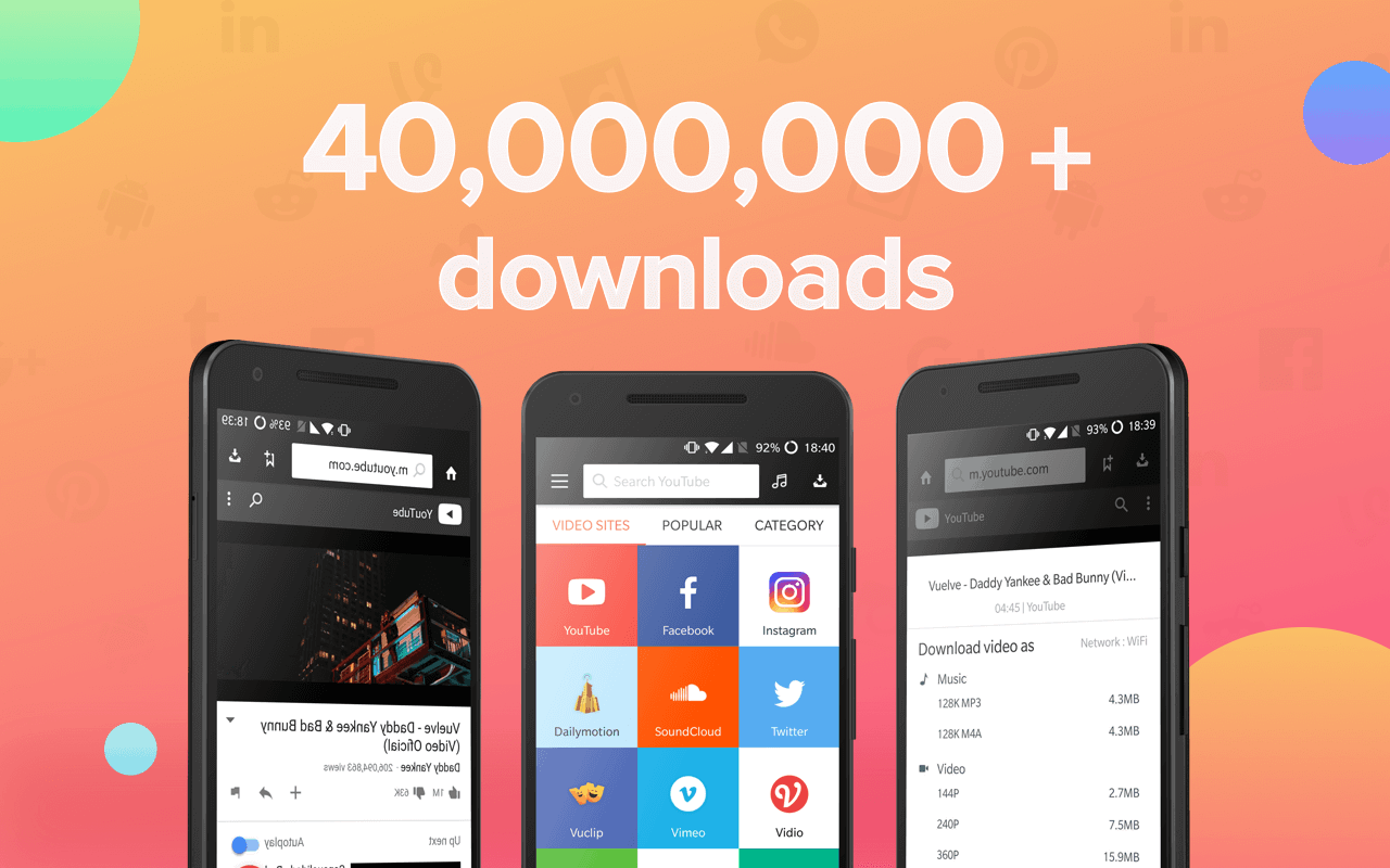 Snaptube allows an unlimited streaming of videos for free