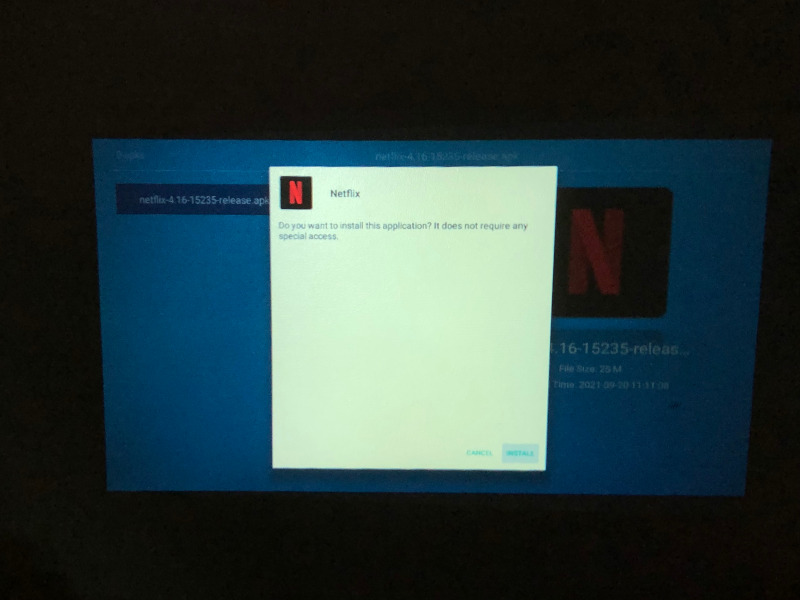 Installing Netflix app on a Chinese made projector device running
