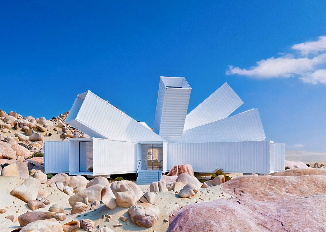 Starburst House in Joshua Tree is Made Entirely from Shipping