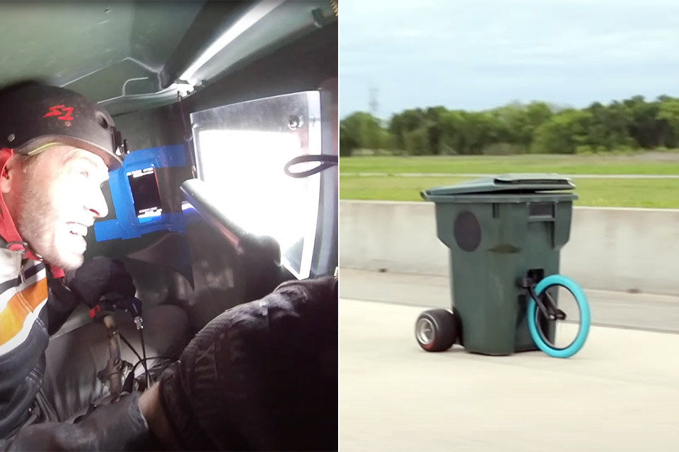 Inventor Builds World's Fastest Garbage Can That Hits a Top Speed of