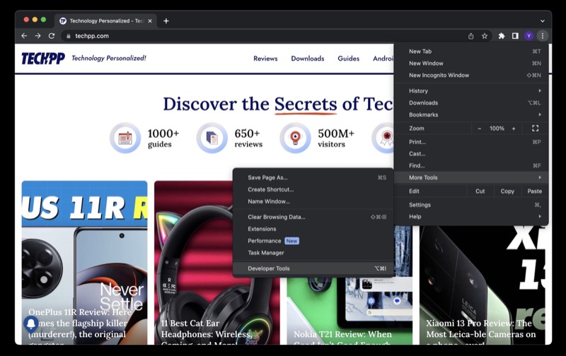 如何在 Chrome 中截取整页屏幕截图 Techesi
