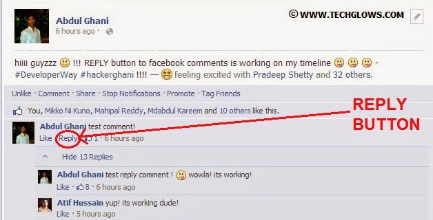 How to Add/enable REPLY Button to Facebook Comments on Facebook Profile