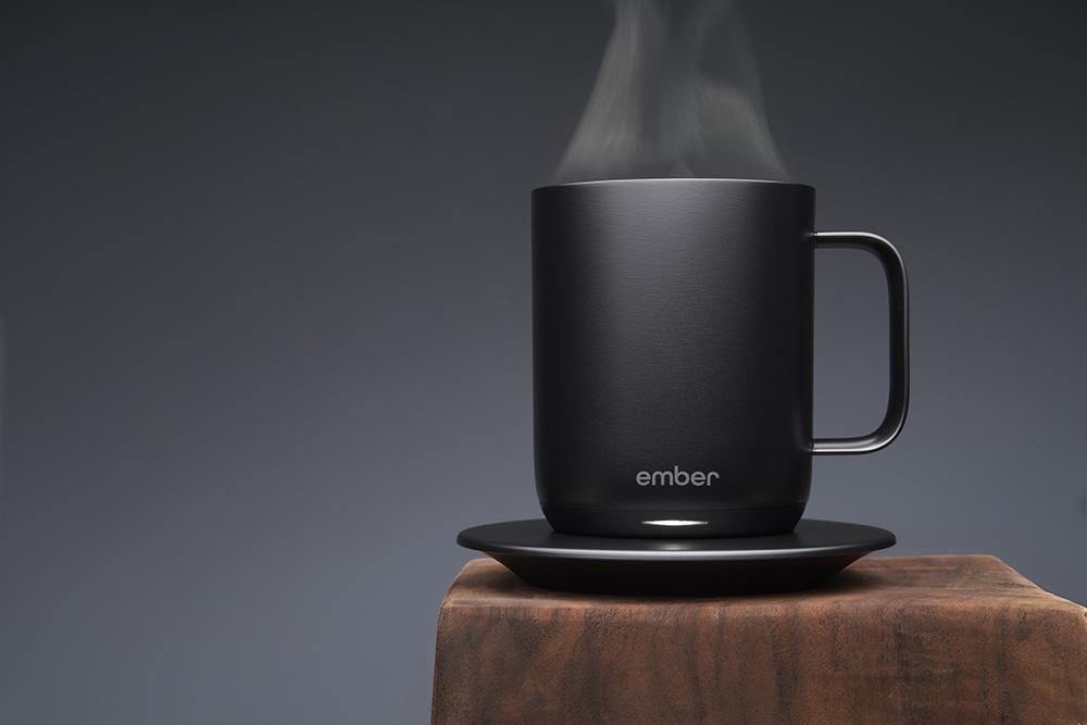 Ember mug keeps your tea or coffee at the right temperature till the