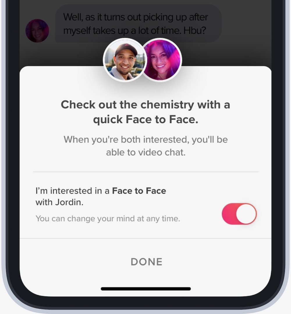 Tinder introduces Face to Face video chat so couples can still meet