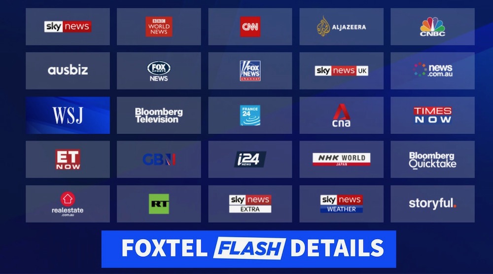 Foxtel launches Flash a streaming service for 25 news channels Tech
