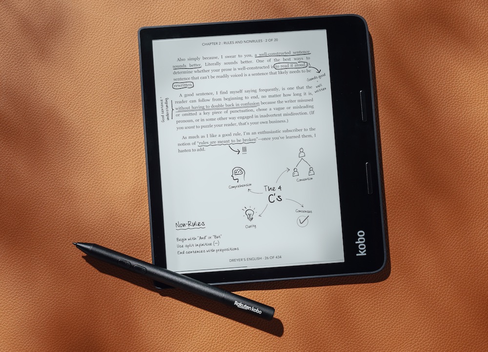 You can read or listen to your books with the new Kobo Sage and Kobo