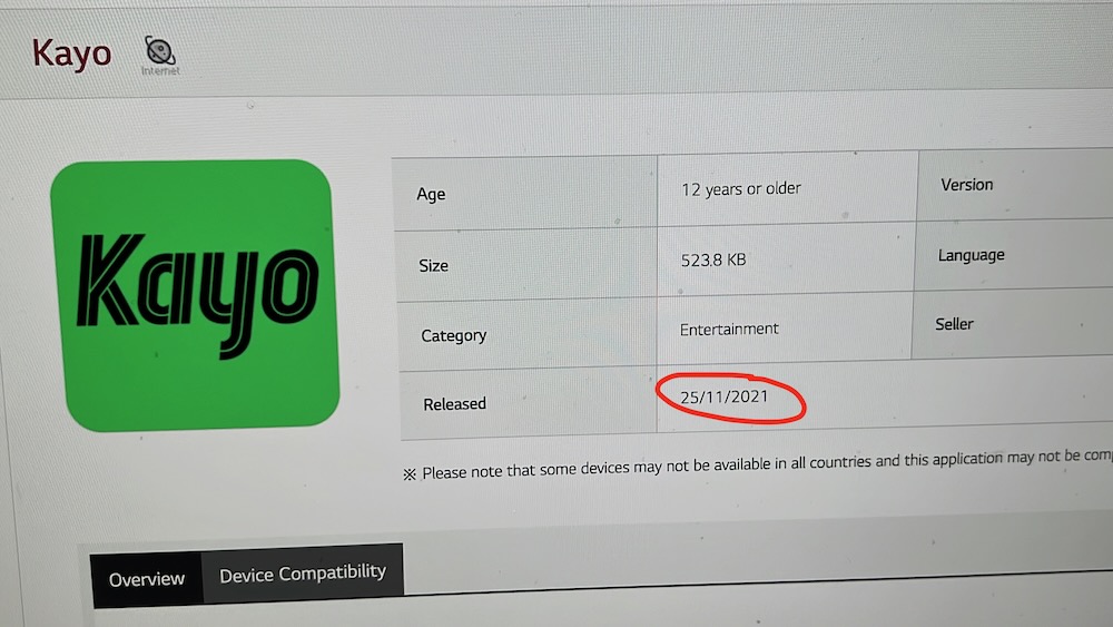 Binge app is now available on LG TVs and they snuck in the Kayo