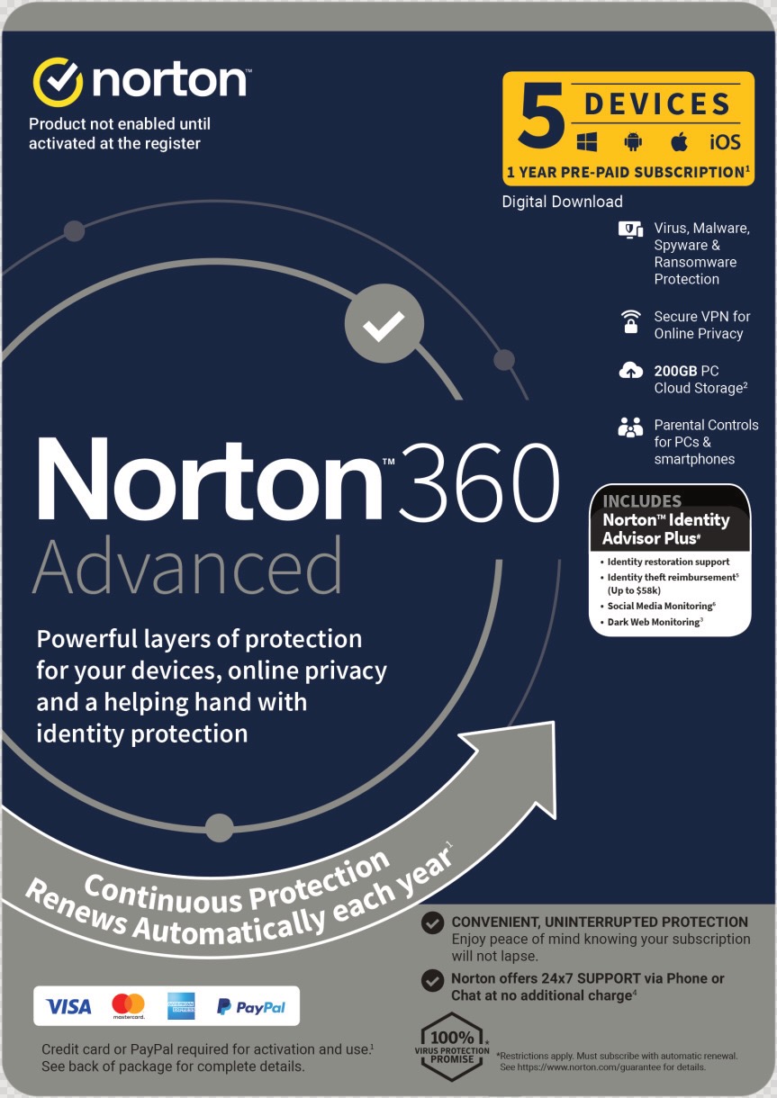 Norton 360 Advanced is an insurance policy against identity theft