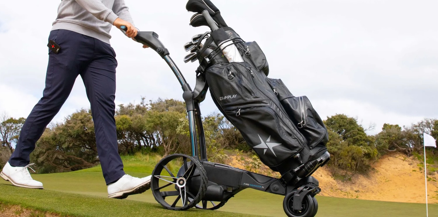 MGI's AI Navigator GPS+ golf buggy has a fourinch touchscreen and GPS